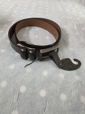 Joseph Abboud Men's Brown Leather Dress Belt - Classic Casual Style